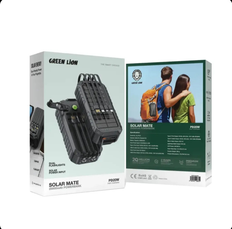 پاوربانک خورشیدی گرین لاین 20000