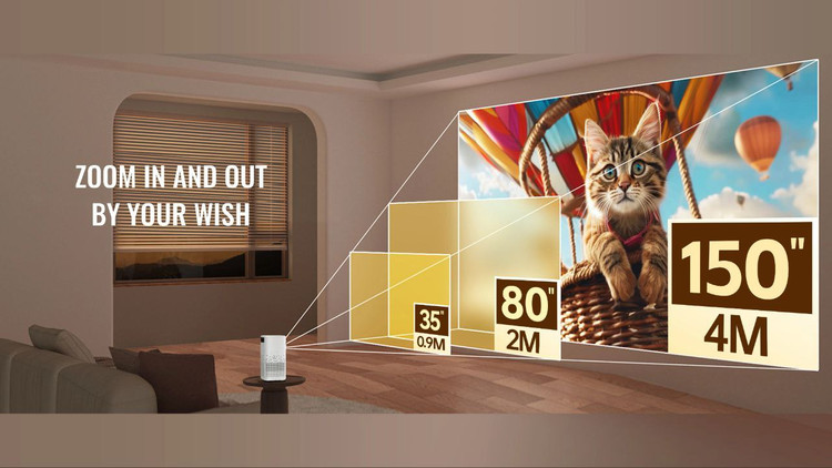 ویدئو پروژکتور اندرویدی شارژی مدل H1P تا 150 اینچ