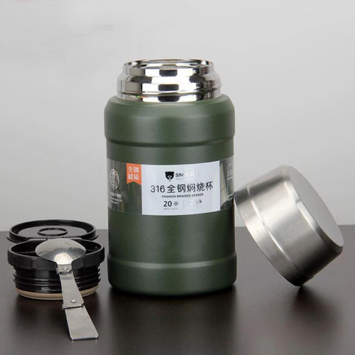 ظرف غذای استیل دوجداره مدل 5609 سبز