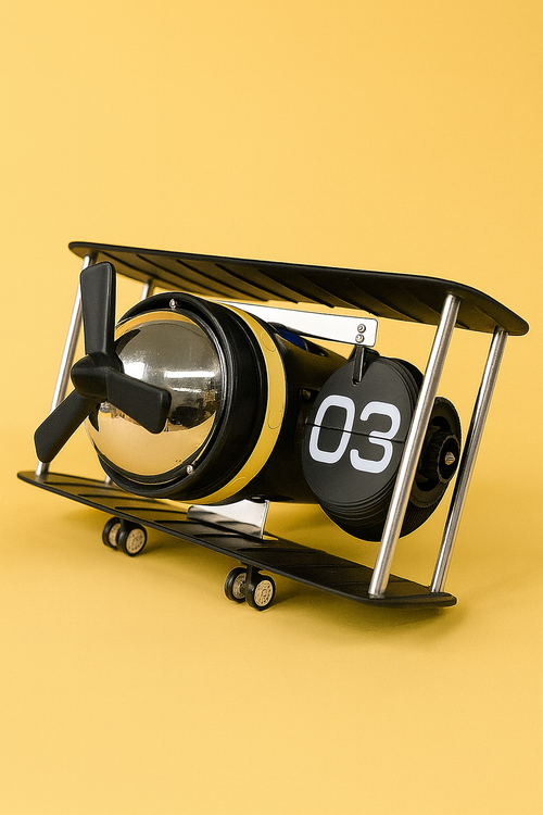 ساعت ورقهای طرح هواپیما (رنگ مشکی)