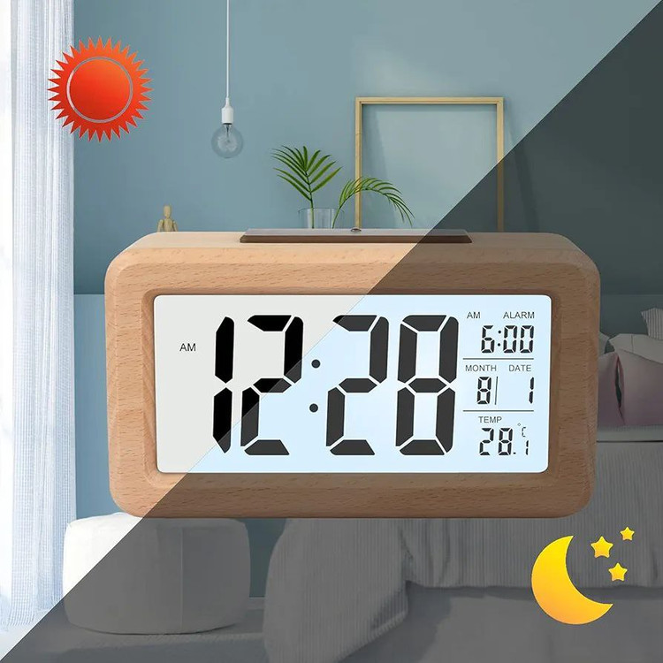 ساعت زنگدار دیجیتال با نور سفید