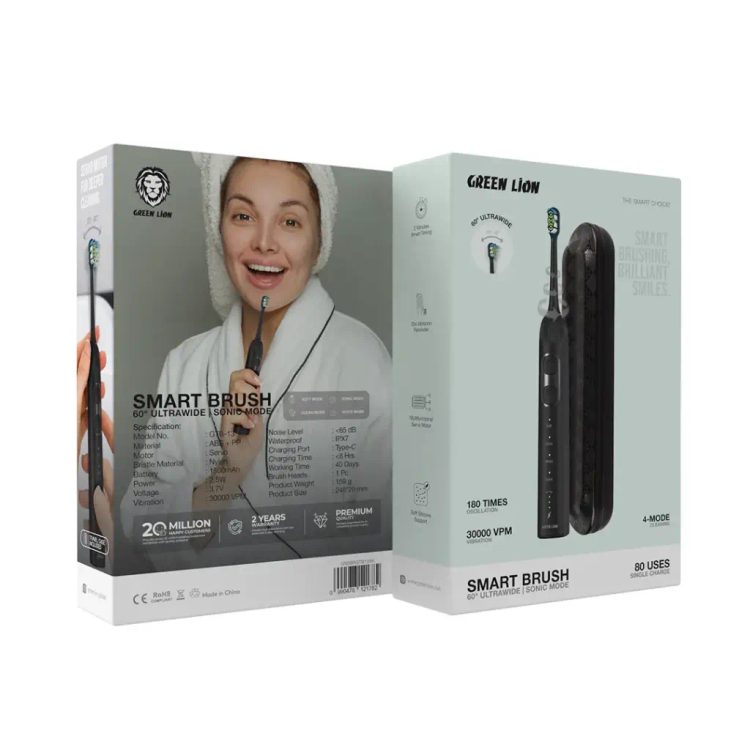 پک مسواک برقی هوشمند گرین لاین مدل Smart Brush 60° Ultrawide
