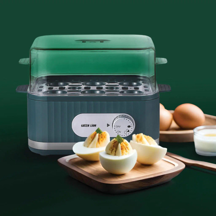 تخم مرغ پز برقی هوشمند گرین لاین smart egg cooker در حال استفاده