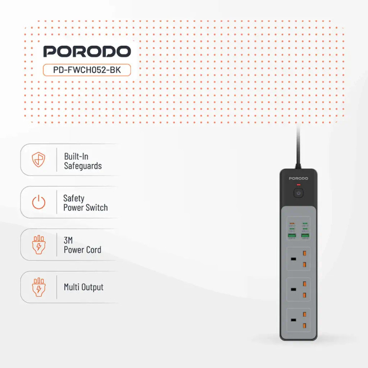 ویژگیهای چندراهی با 3 سوکت پرودو مدل Power Strip