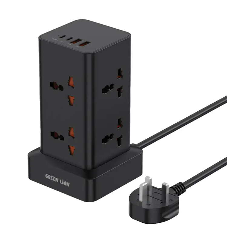 چندراهی برق ایستاده گرین لاین مدل Power Tower Multi-Port Power Strip