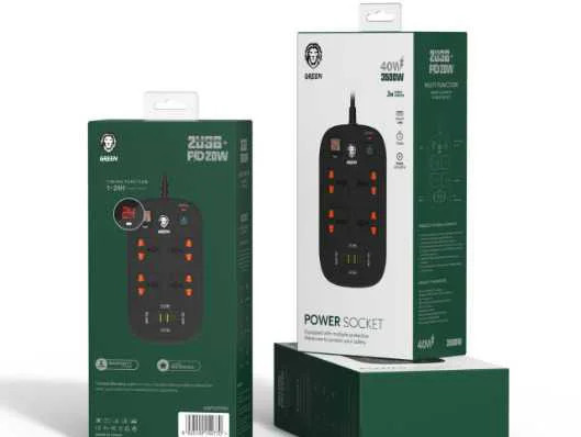 پک چندراهی برق هوشمند تایمر دار گرین لاین مدل power socket
