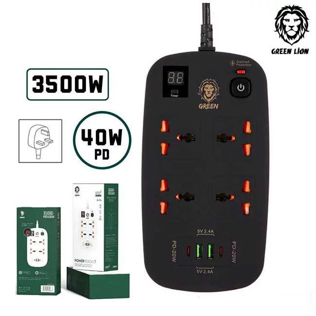 ویژگیهای چندراهی برق هوشمند تایمر دار گرین لاین مدل power socket