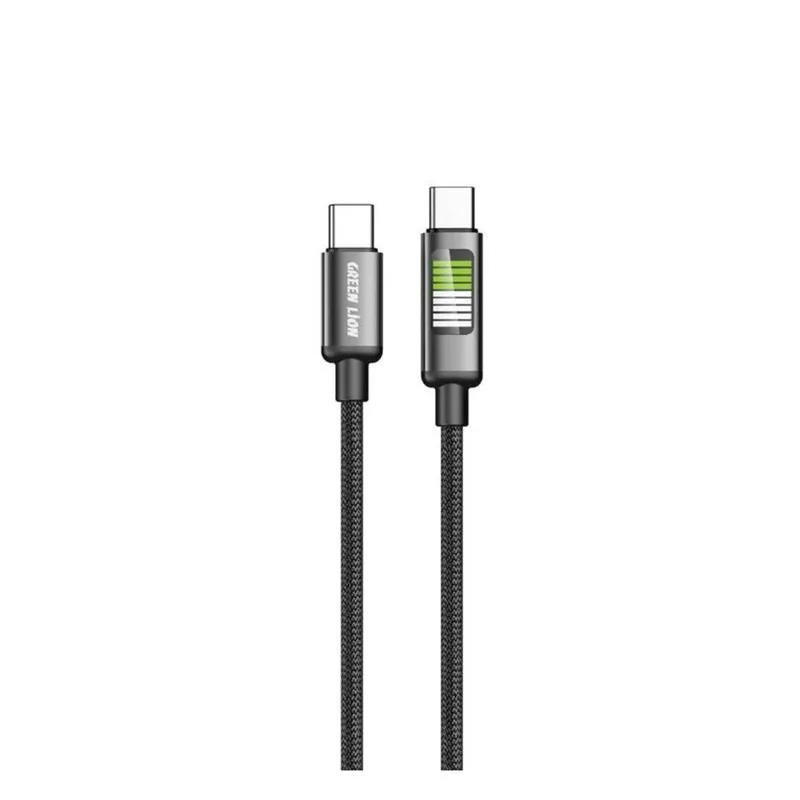 کابل شارژ تایپ سی به تایپ سی گرین لاین مدل LED Braided