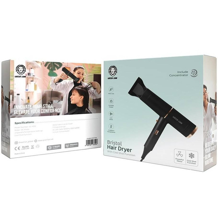 سشوار گرین لاین Green Lion Bristol Hair Dryer GNBRHRDRYBK