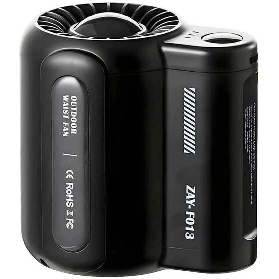 فن خنک‌کننده پوشیدنی شارژی ZAY-F013 | فن کمری توربینی با باد قوی مناسب رانندگی، موتورسواری و کار در گرما