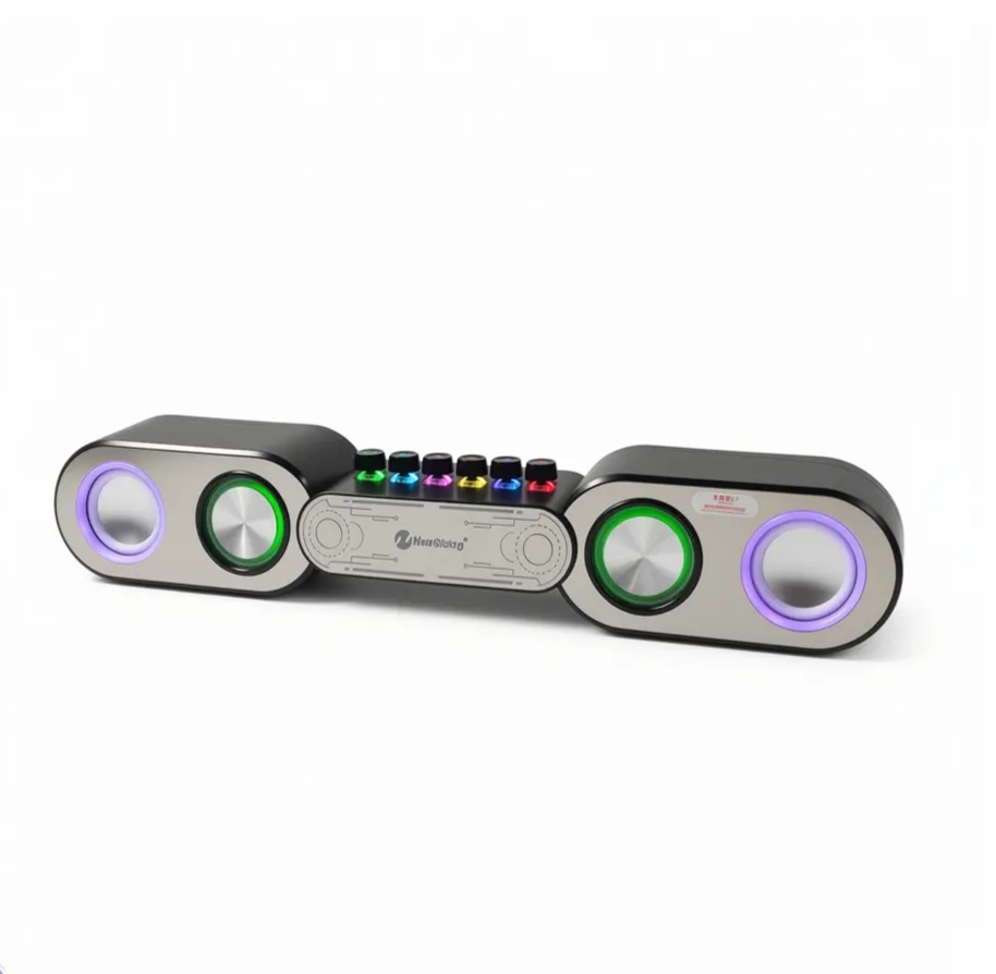 اسپیکر گیمینگ NewRixing مدل NR-666 | صدای ۴ بانده، نور RGB، شارژ ۹ ساعته