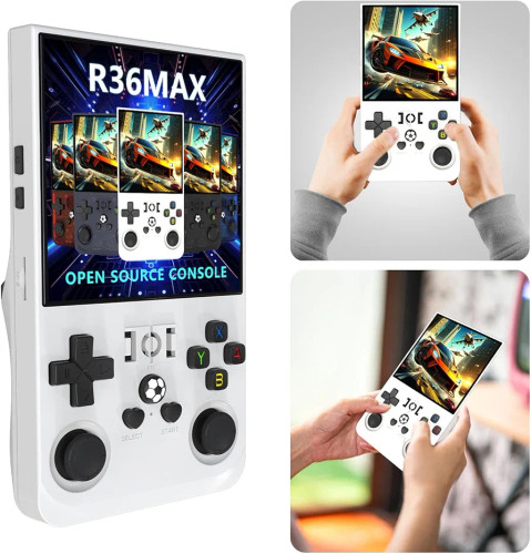 کنسول بازی دستی رترو مدل R36Max – حافظه قابل ارتقا تا ۲۵۶ گیگابایت سفید