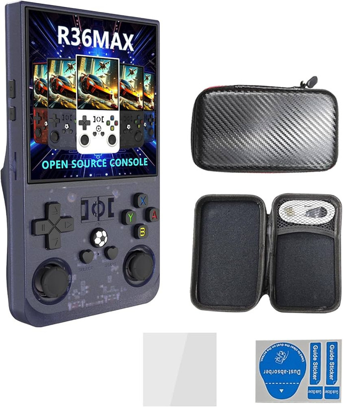 کنسول بازی دستی رترو مدل R36Max – حافظه قابل ارتقا تا ۲۵۶ گیگابایت طوسی