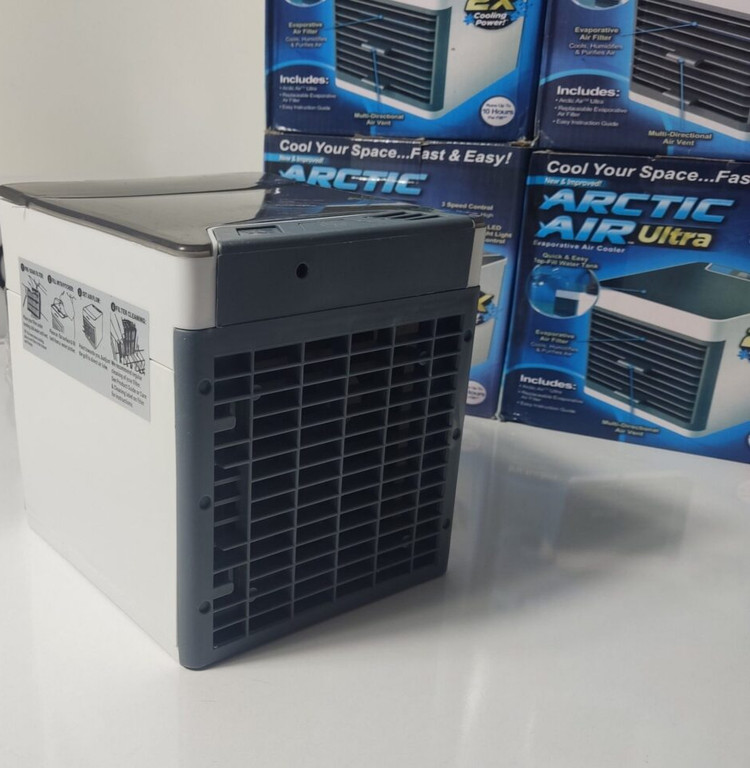 پک مینی کولر آبی رومیزی اصل Arctic Air با چراغ LED و فیلتر قابل شستشو