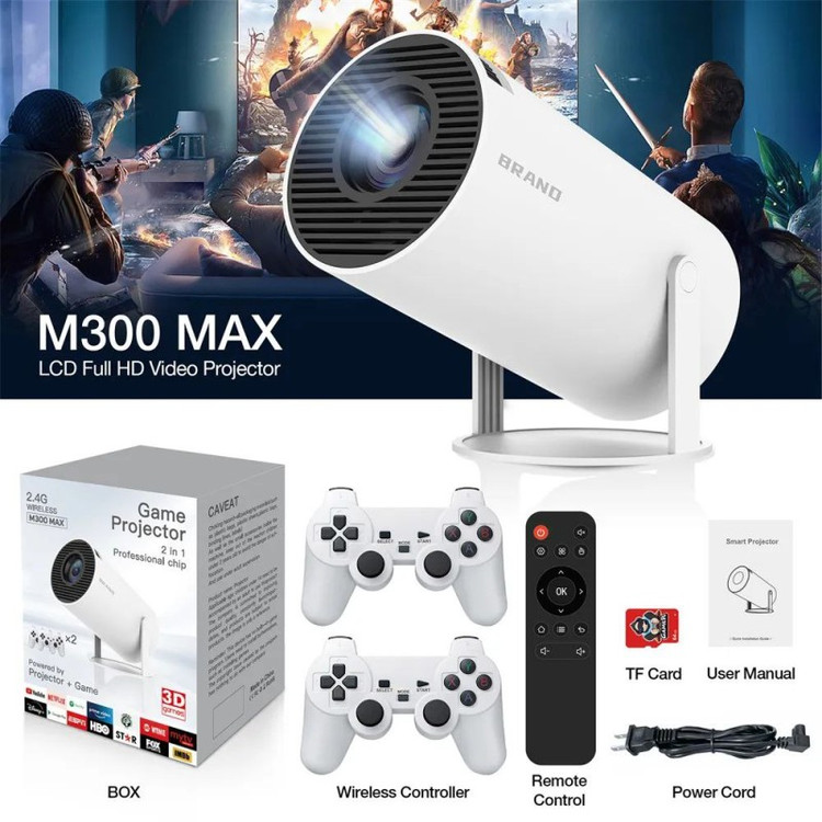 محتویات ویدئو پروژکتور هوشمند گیمینگ M300 Max | اندروید و پشتیبانی از 4K