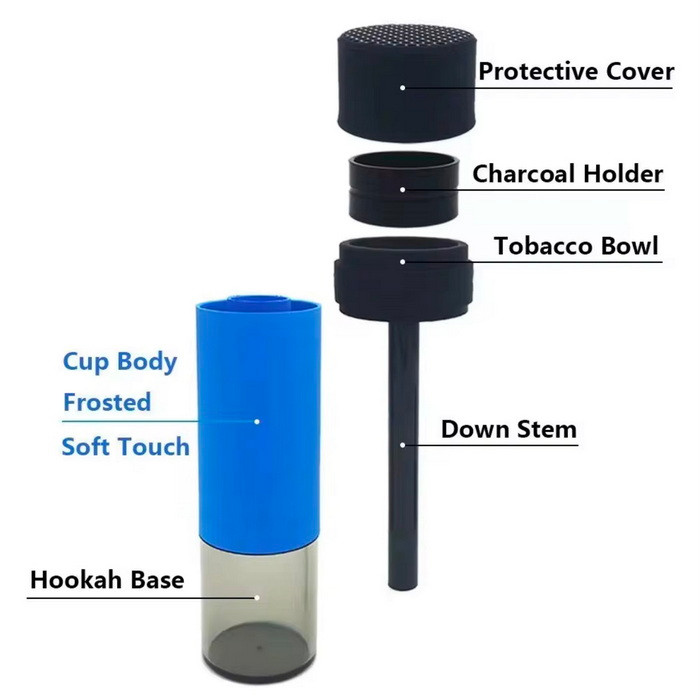 اجزای قلیان مسافرتی قابل حمل HOOKAH | مینی هوکا سفری ۲۴ سانتیمتری