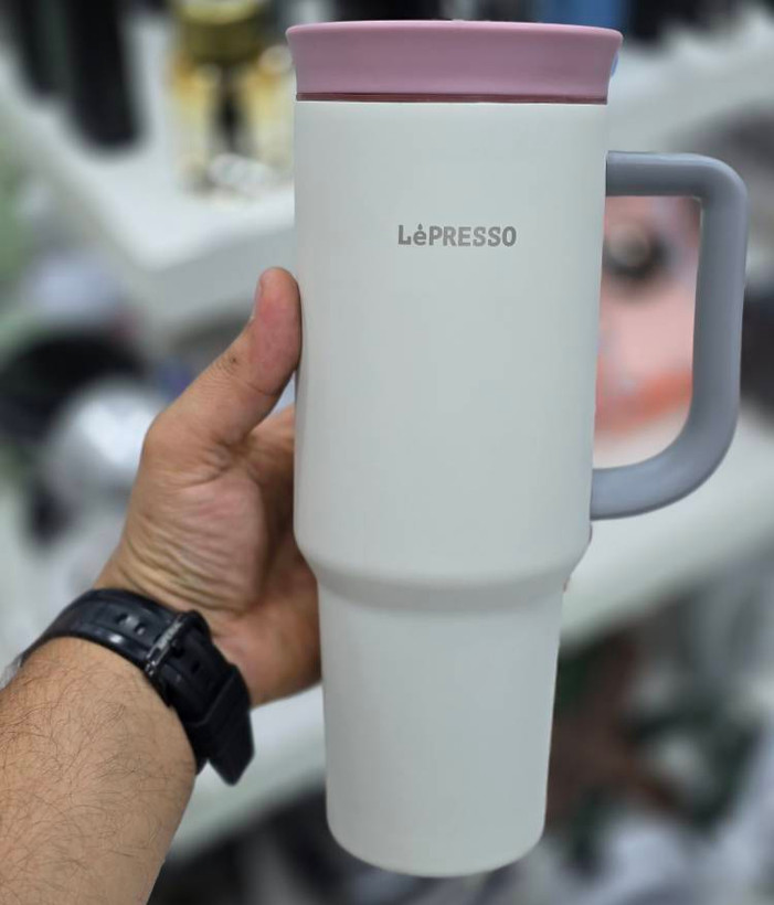 محصول ماگ مسافرتی عایقدار لپرسو مدل QuirkSip Insulated Tumbler | تراول ماگ ۱۲۰۰ میلیلیتری رنگ کرمی