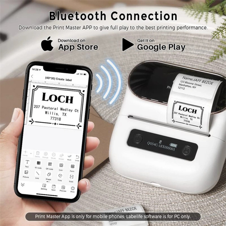 پرینتر لیبل زن شارژی Phomemo M220 | چاپگر حرارتی بلوتوثی لیبل و بارکد قابلیت اتصال با بلوتوث