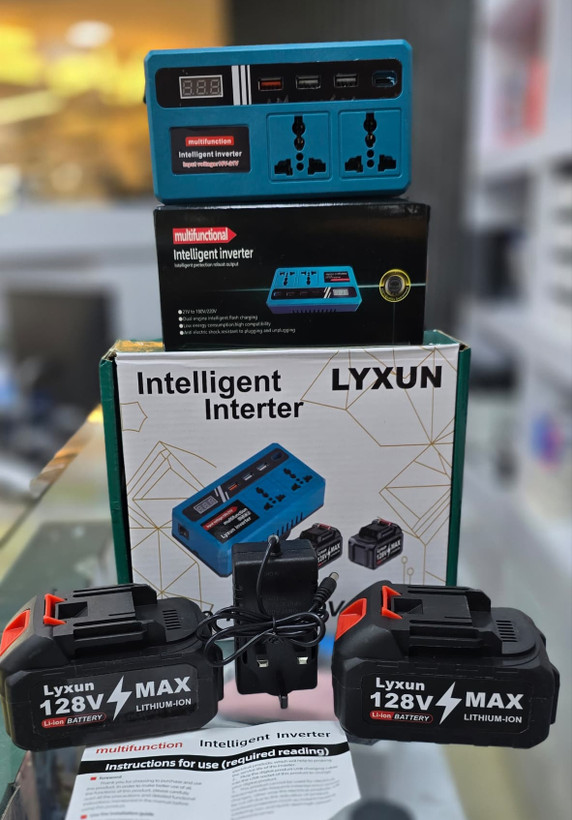 محتویات پک اینورتر شارژی هوشمند 220 ولت LYXUN نسخه دو پریز