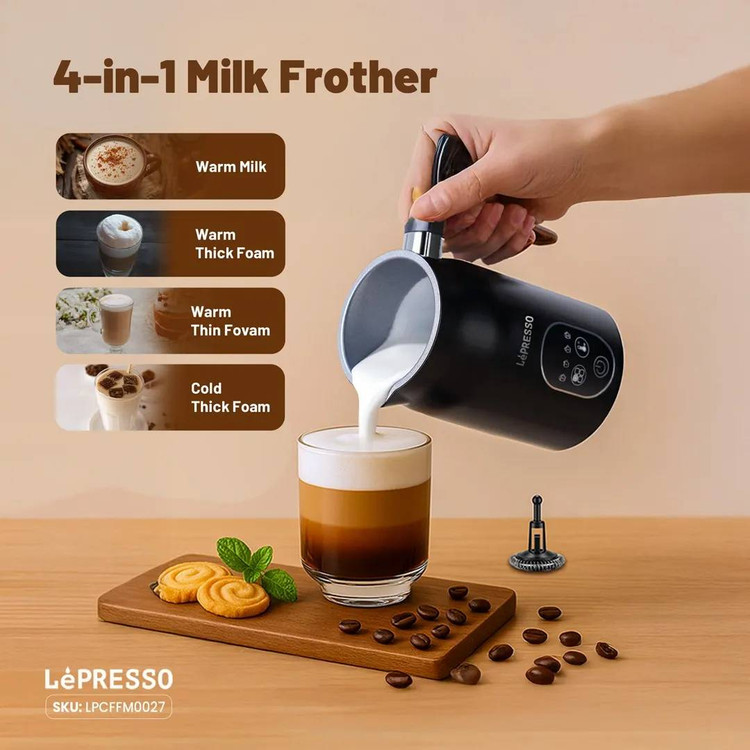 کفساز شیر ۴ کاره LePresso مدل LP027 | فومساز و گرمکن شیر دیجیتال چهار حالته