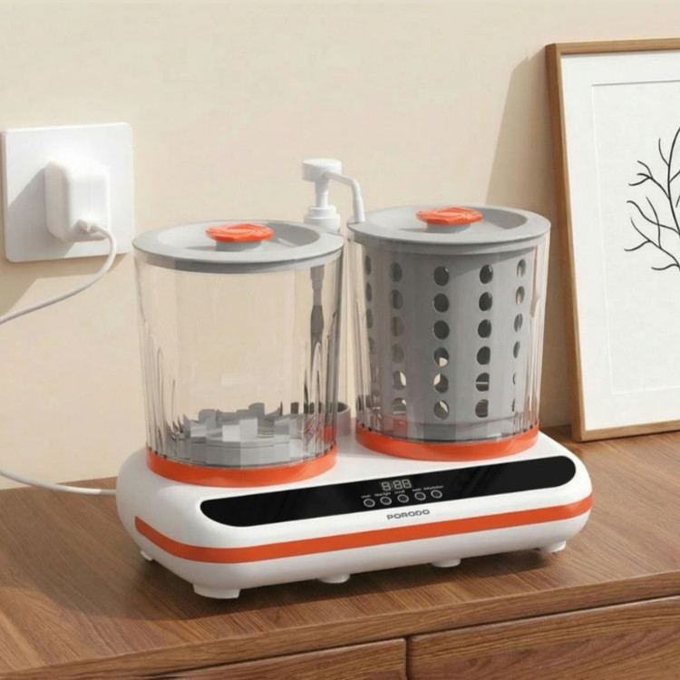 مینی لباسشویی و خشک کن شارژی Porodo Launder Twin HP200 دو مخزن ۲ لیتری