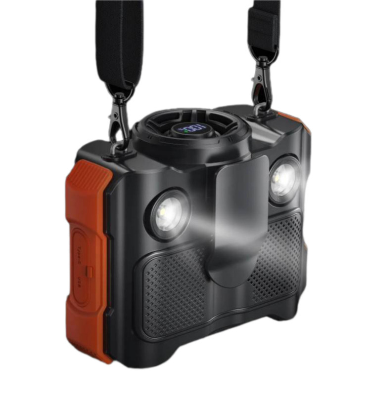 فن کمری و گردنی شارژی Porodo Lifestyle مدل W50 | اسپیکر بلوتوث، و چراغ LED