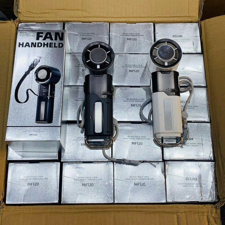 بار پنکه دستی شارژی MF120 با قابلیت پاوربانک | فن گردنی و رومیزی