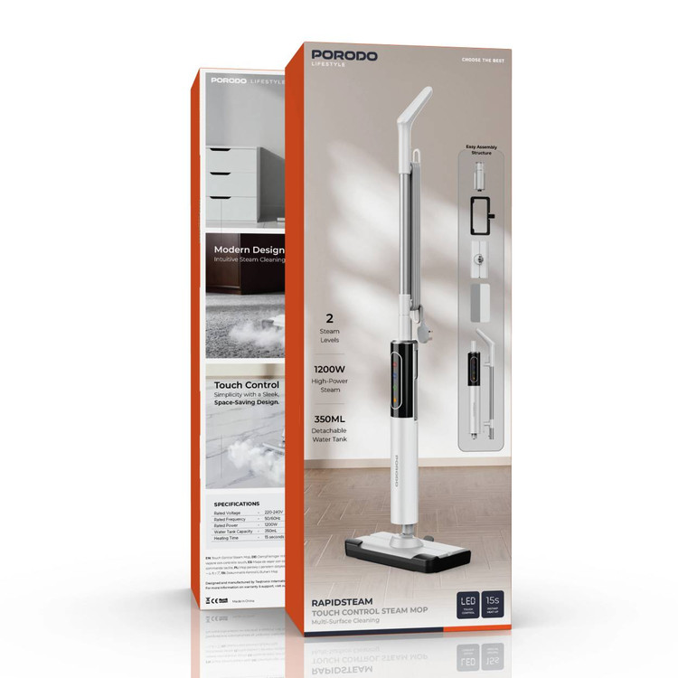 پک بخارشوی ایستاده پورودو RapidSteam مدل PDHDTB506 | بخارشوی لمسی ۱۲۰۰ وات