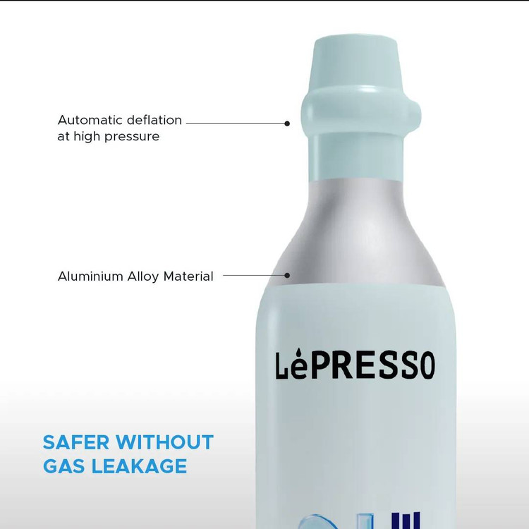 جزئیات کپسول گاز CO2 لپرسو LePresso مدل LPC2CPSL | کپسول گازدارکننده آب