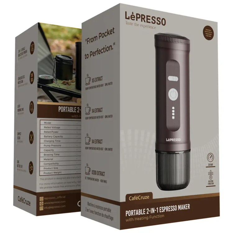 پک اسپرسوساز قابل حمل لپرسو LePRESSO مدل LPCFFPCM0095 | 20 بار