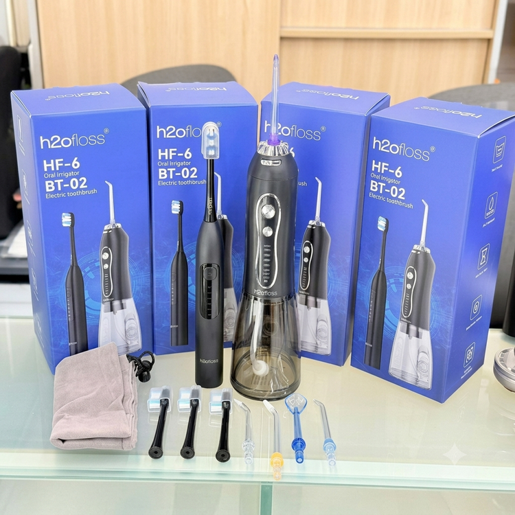بار ست مسواک برقی و واترجت دندان H2ofloss مدل BT-02 و HF-6
