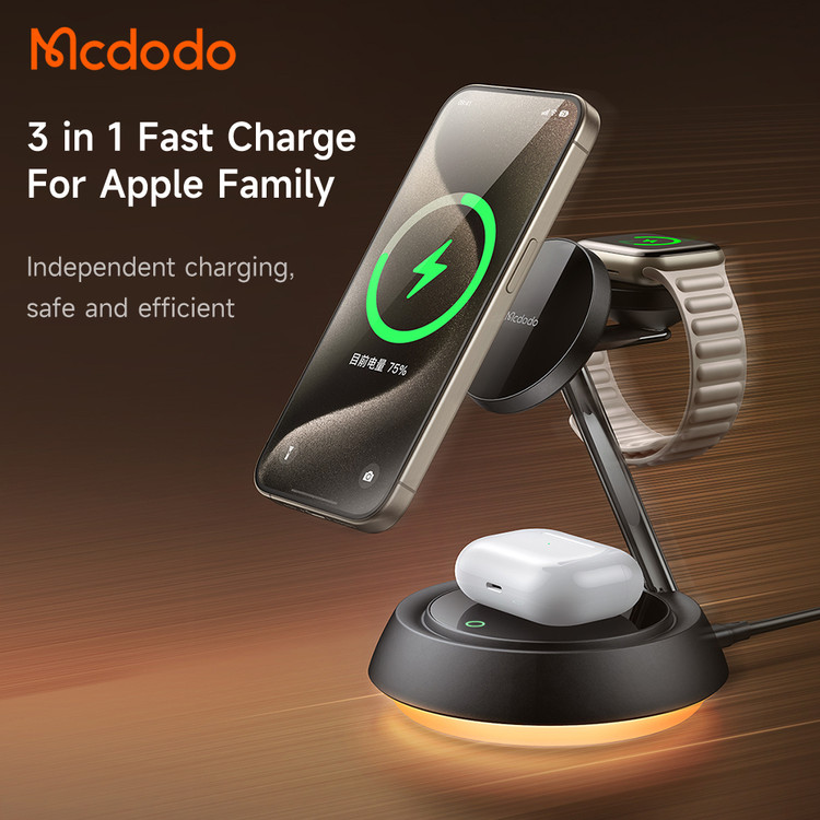 استند شارژ وایرلس سهکاره MCDODO مدل CH-4952