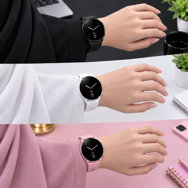 ساعت هوشمند طرح SAMSUNG مدل WATCH 8 هر سه در حال استفاده