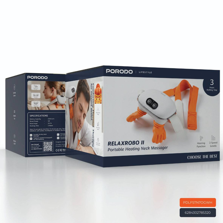پک ماساژور شارژی گردن و شانه طرح دست Porodo Lifestyle مدل RelaxRobo II