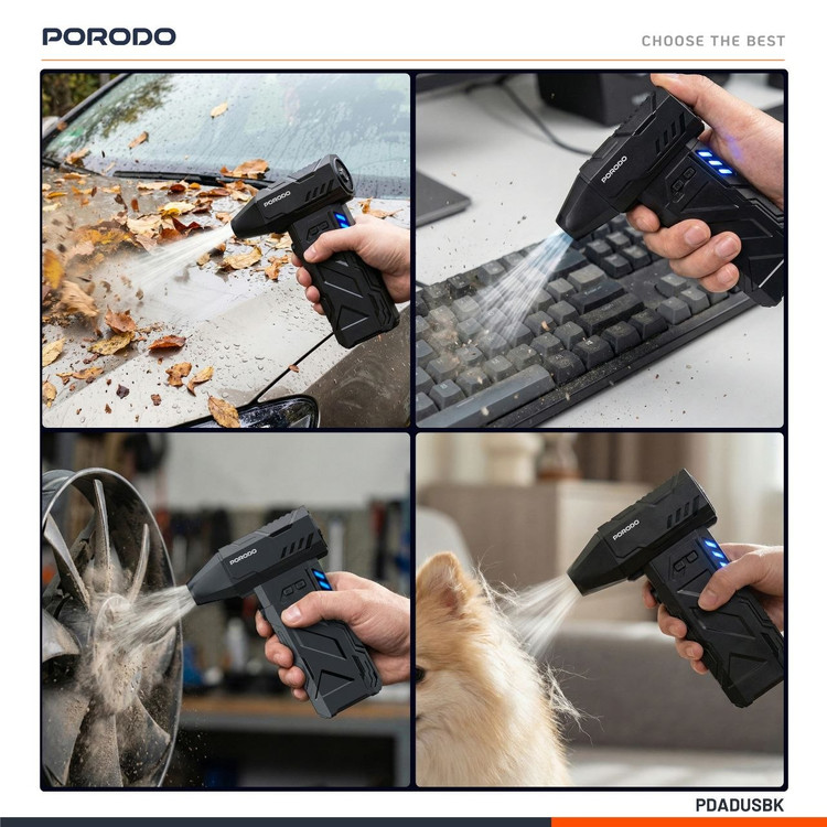 موارد استفاده جت فن شارژی و قابل حمل Porodo Lifestyle TurboBlast مدل PDADUS با موتور ۱۶۰ وات