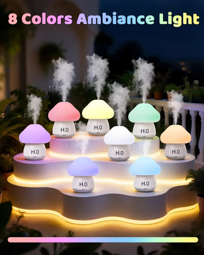 چراغ خواب و بخور قارچی ضربهای با نور RGB و سنسور لمسی با 8 نور رنگی قابل تغییر