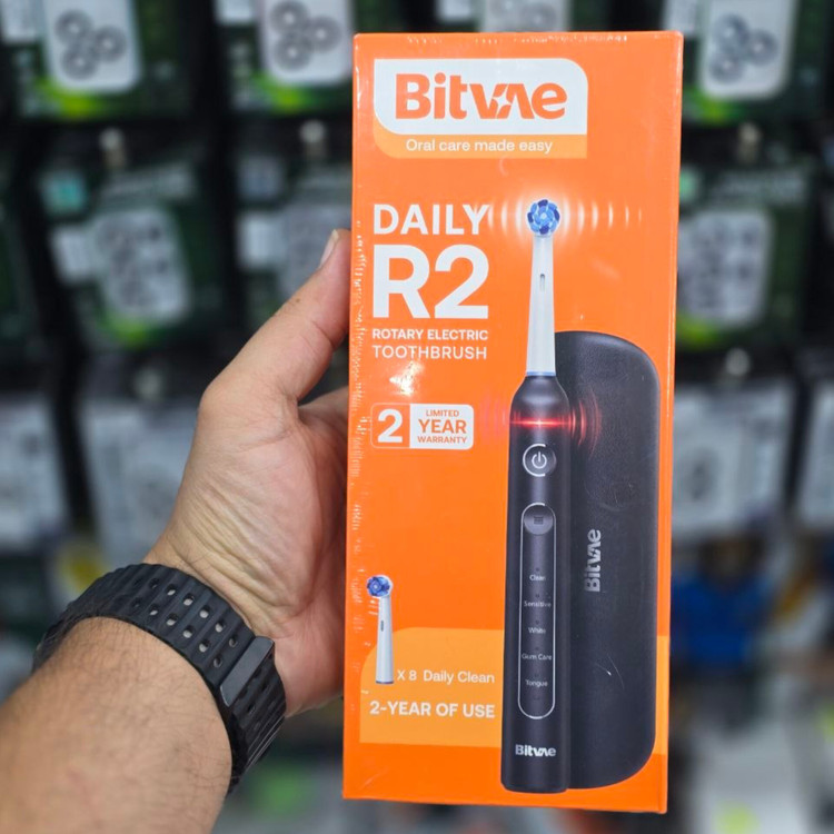 پک مسواک برقی شارژی چرخشی Bitvae R2 با ۵ حالت و ۸ سری یدک