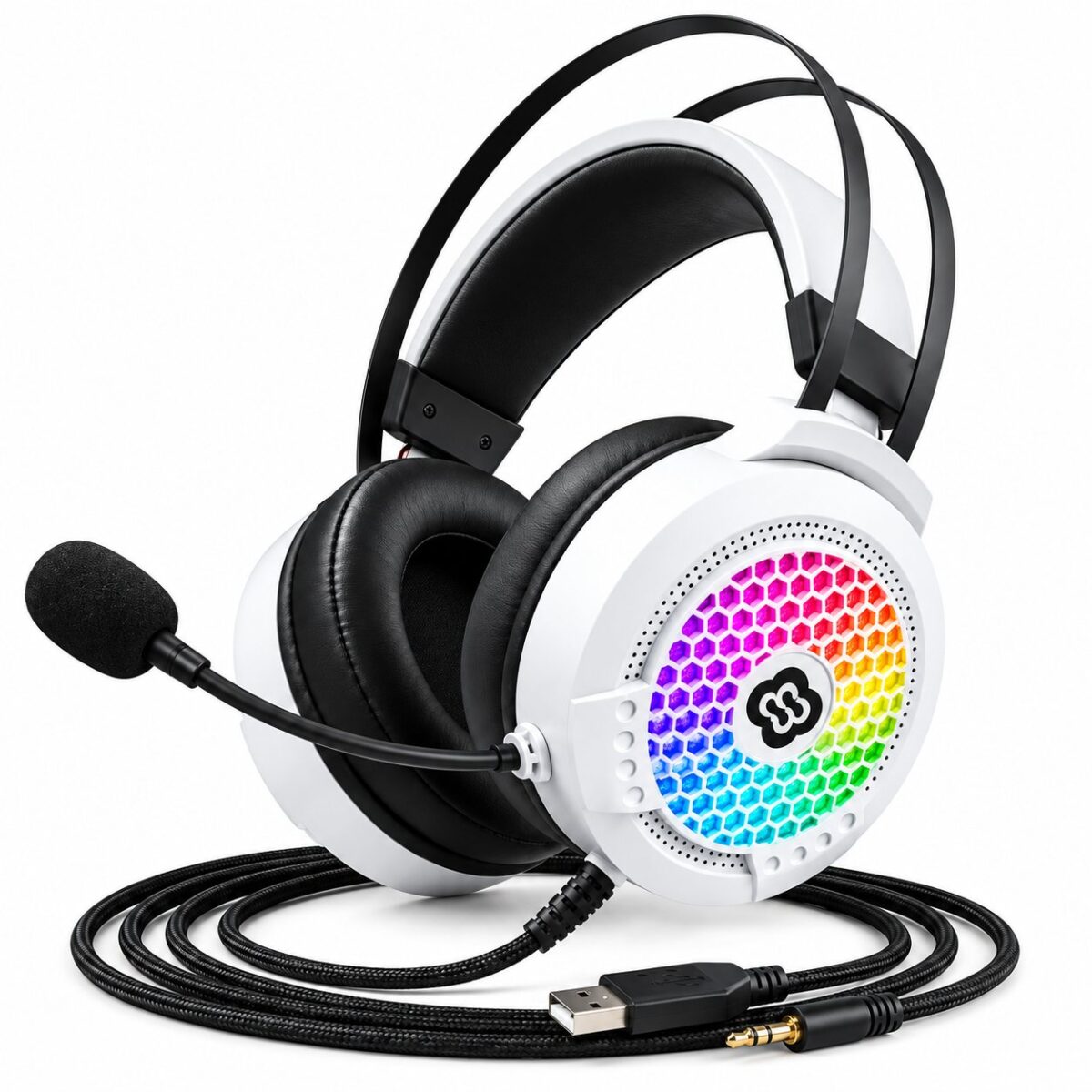 هدفون گیمینگ سیمی اورجینال E21 با میکروفون ENC و نورپردازی RGB