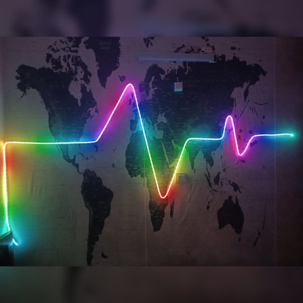 ریسه نئون فلکسی RGB-IC برنامهپذیر ۵ متری رونده و حساس به صدا