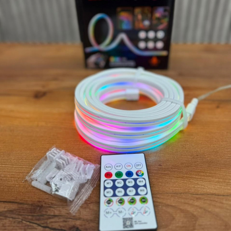 محصول ریسه نئون فلکسی RGB-IC برنامهپذیر ۵ متری رونده و حساس به صدا روشن