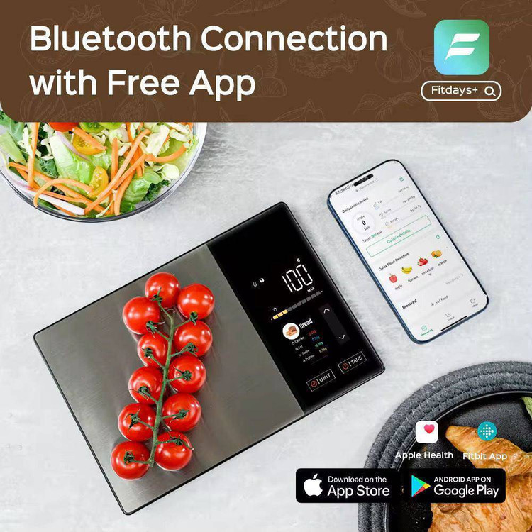 ترازو آشپزخانه هوشمند کالری شمار مدل KN2432WB با اتصال به Fitdays+ اتصال بلوتوثی