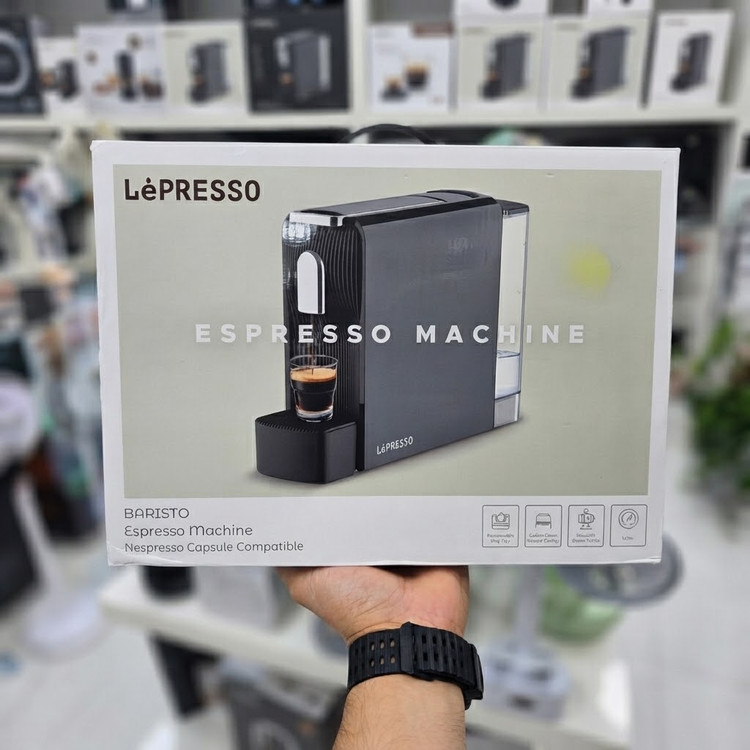پک محصول اسپرسوساز کپسولی LePRESSO BARISTO مدل LPCFFMO04SBK با فشار ۱۹ بار