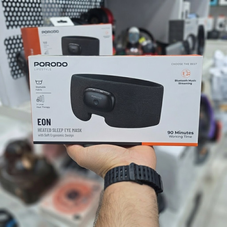 پک محصول چشمبند خواب گرمایشی هوشمند Porodo مدل PDLFSTAR23 با بلوتوث و ۳ سطح دما