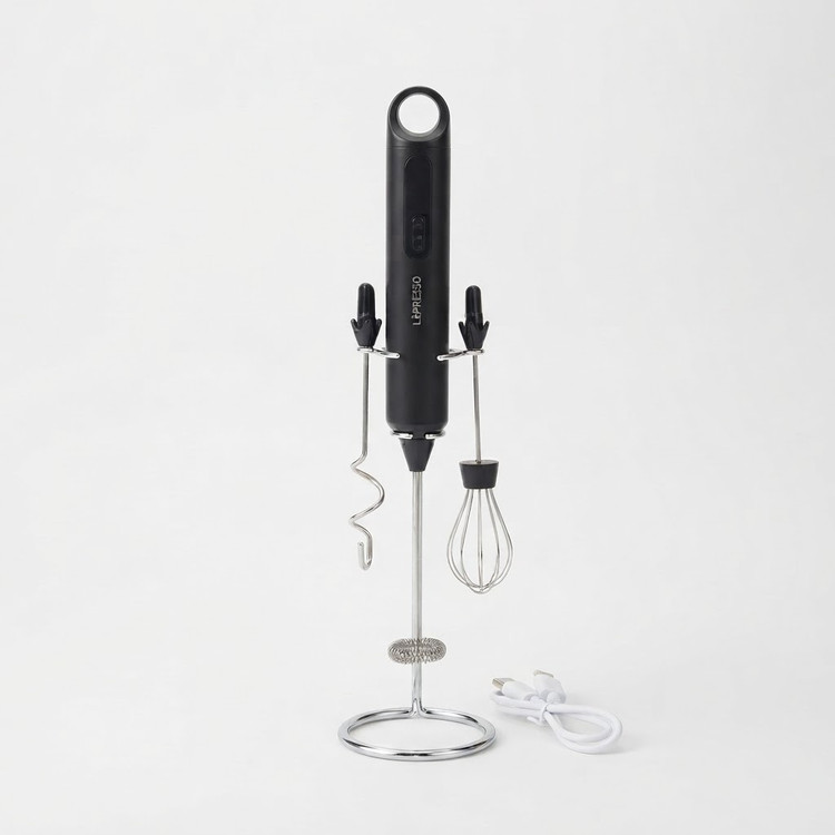 کفساز شیر و همزن شارژی دستی LePresso مدل LPCFFM0014 با ۳ سرعت و ۳ سری