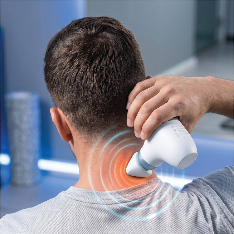 ماساژور تفنگی کامپکت Powerology مدل PWJCM5VBLWH با موتور براشلس و ۴ سری مناسب گردن